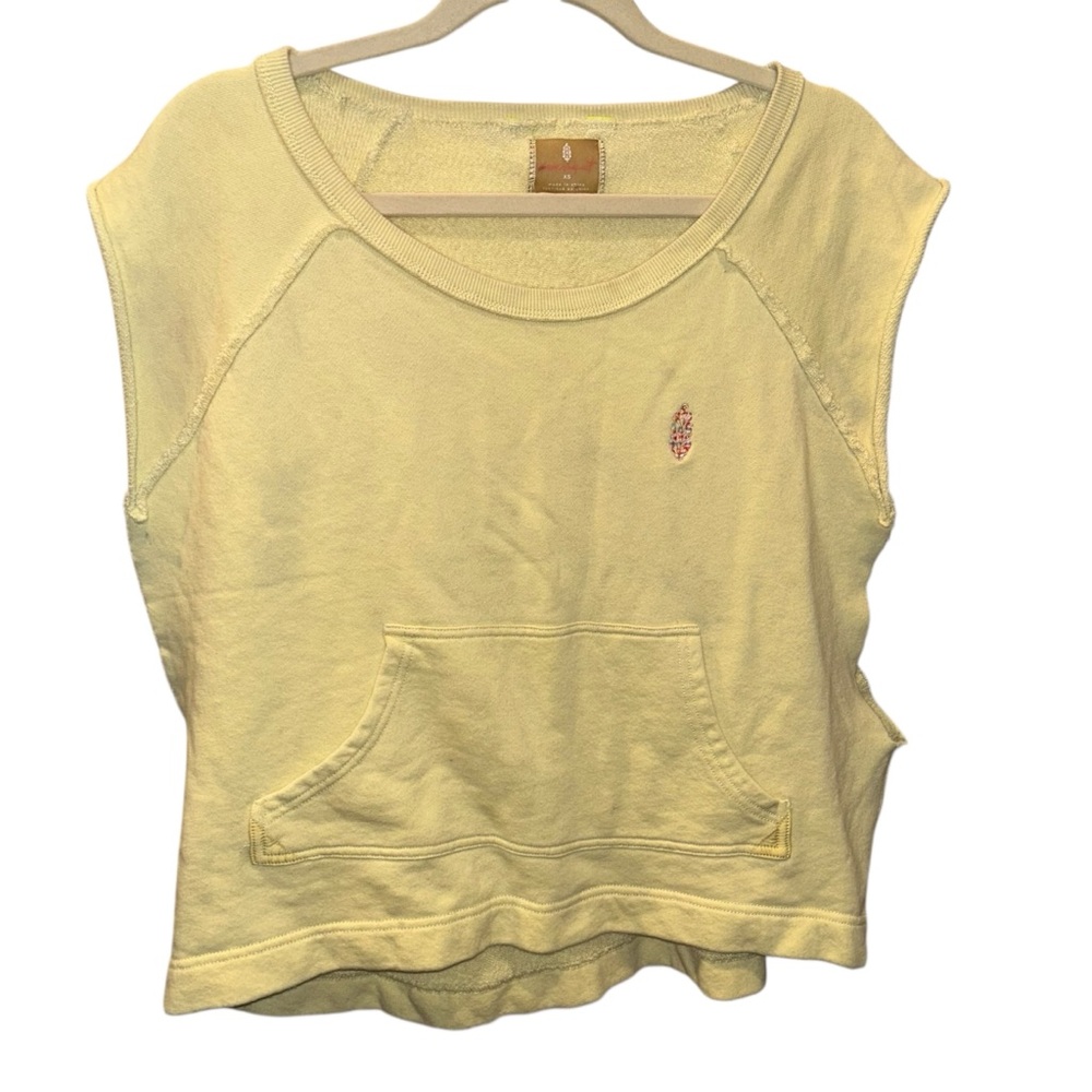 FP Movement by Free People Pale Yellow Sleeveless Pullover Sweatshirt